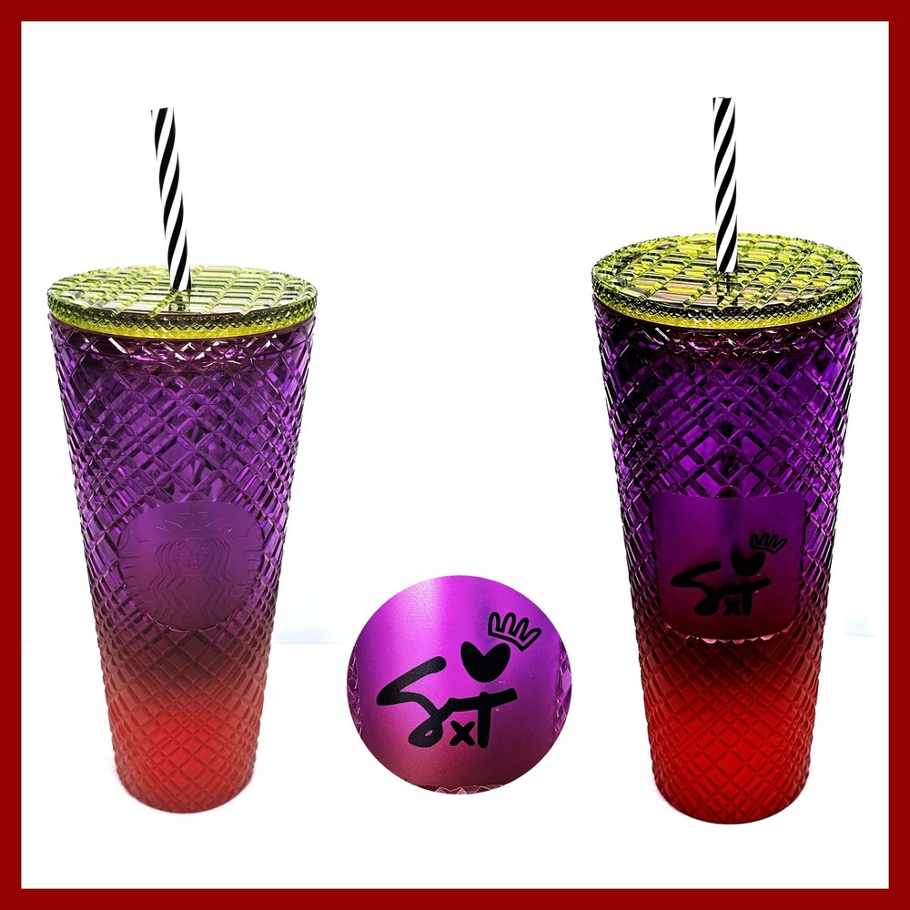 Starbucks Studded Venti Tumbler Purple Red Ombre 2024 Heart Crown Siren Cup‎